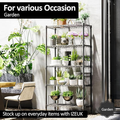 1250 LBS Storage Shelving Unit, 13.7" D x 23.6" W x 63" H Adjustable Shelving - Image 7