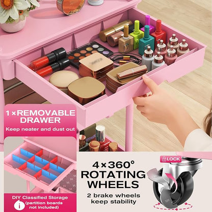 Goovilla Rolling Makeup Organizer Cart - Image 3