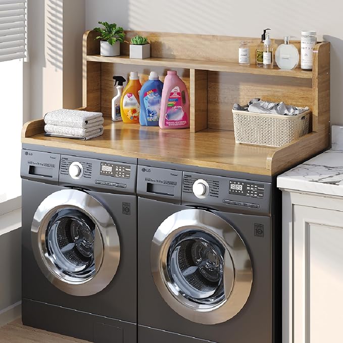 2-Tier Washer Dryer Countertop, 18.5" Raised Height Laundry Countertop - Image 7