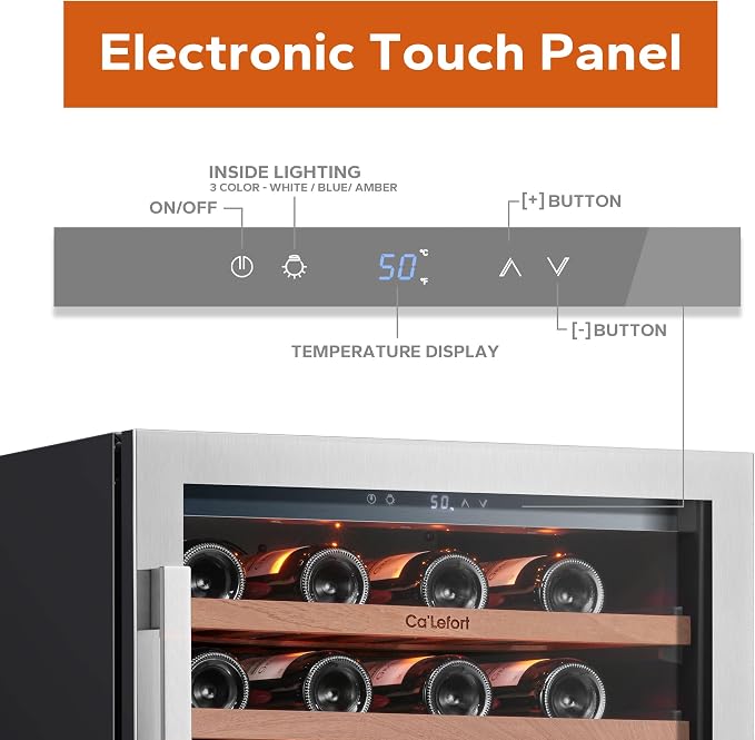 Ca'Lefort 24 Inch Wine Fridge, 54 Bottle Wine Cooler Refrigerator, 40-65°F Wine - Image 3