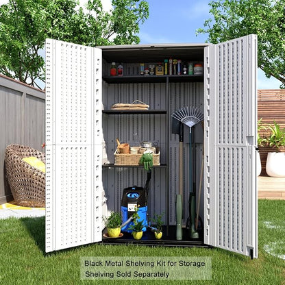 Kinying Outdoor Storage Cabinet, Vertical Storage Shed Perfect to Store Patio - Image 4