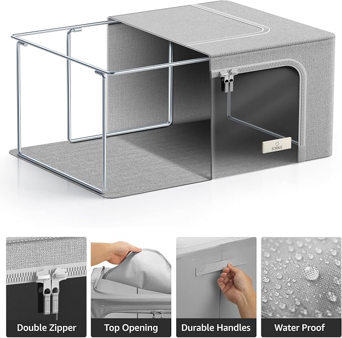 Sorbus Storage Bins with Metal Frame - Image 5