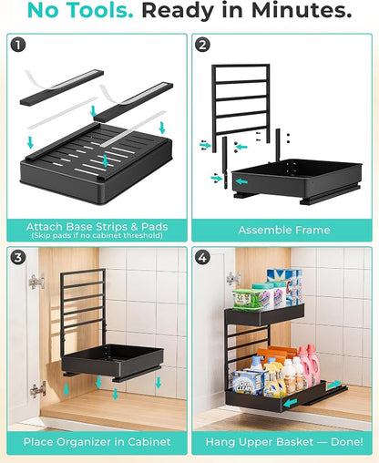 EVERIE Metal Pull Out Slide Shelf Organizer - Image 7