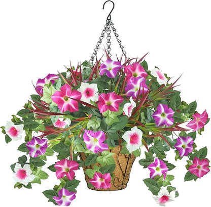 Artificial Flowers Hanging Baskets by UNLEMONI