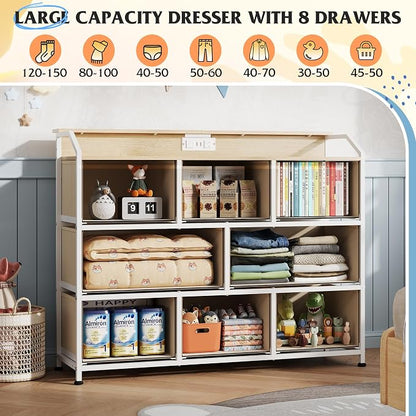 WLIVE Dresser for Bedroom, 8 Drawer LED Dresser - Image 4