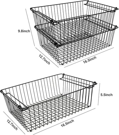 Set of 2 Stackable XXL Wire Baskets - Image 5