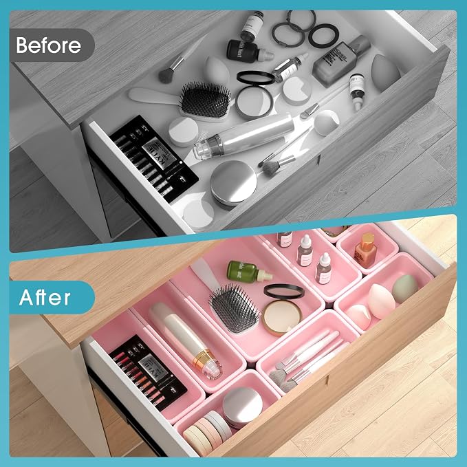 16 PCS Drawer Organizer Set, 4 Size Makeup Drawer Divider Organizer - Image 6