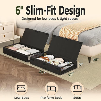 Fokyfok 2 Pack Under Bed Storage - Image 2