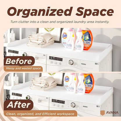 Avana (100% Natural Solid Wood Washer Dryer Countertop – White Pine Laundry - Image 6
