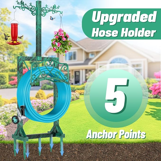 Garden Hose Holder for Outside, Upgraded Water Hose Holders - Image 5