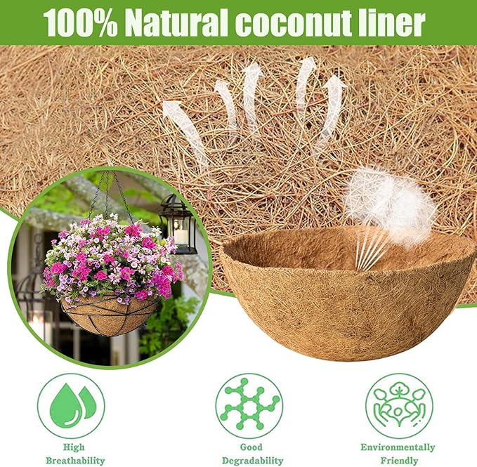 2 Pack 12 Inch Round Replacement Coco Liners - Image 4