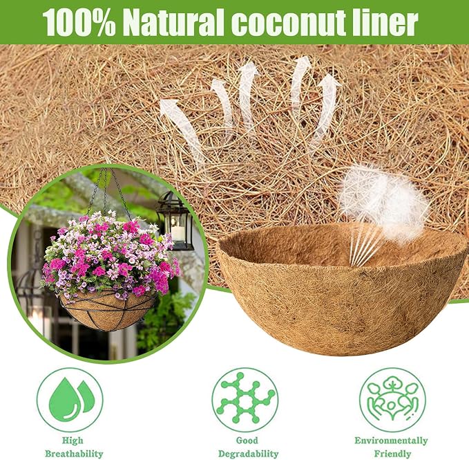 2 Pack 16 Inch Round Replacement Coco Liners - Image 4