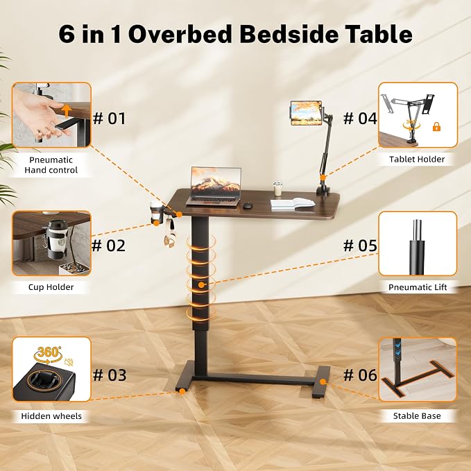 Adjustable Overbed Bedside Table - Image 9