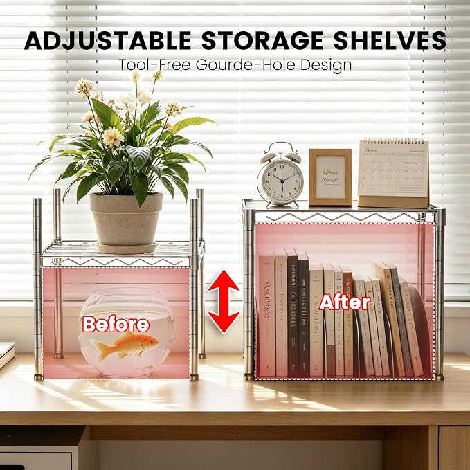 Xcity Storage Shelves, 1 Tier Heavy Duty Metal Shelving Unit, 350 LBS - Image 4