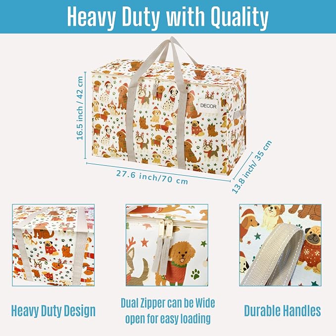 VENO 6 Pack Moving Bags and Large Christmas Storage Bins - Image 3