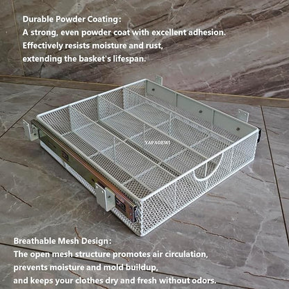 Pull Out Closet Drawer for Clothes | Sliding Wire Basket for Wardrobe Cabinets - Image 4