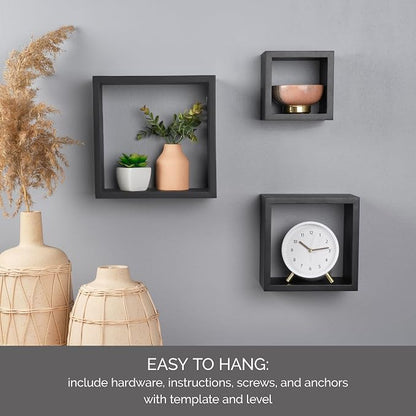 MELANNCO Floating Wall Square Cube Shelves - Image 5