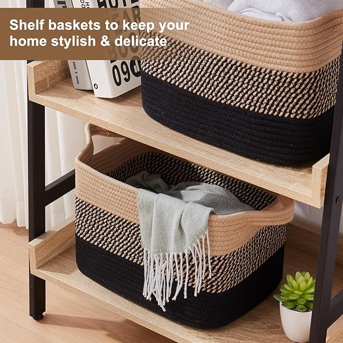 Storage Basket for Organizing, Woven Baskets for Storage, Rectangle Decorative - Image 5