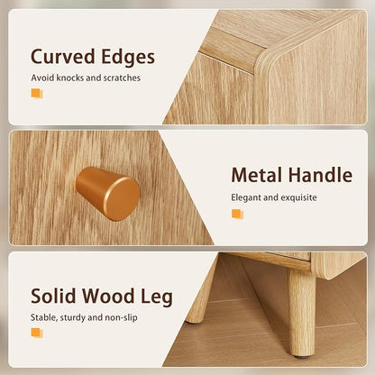Small Nightstand Set of 2, Narrow Nightstand Slim Couch Side Table - Image 6