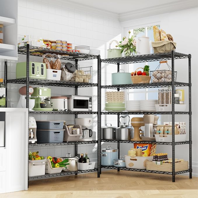 Storage Shelves Heavy Duty, 5-Tier Adjustable Metal Utility Rack, Wire Shelf - Image 6