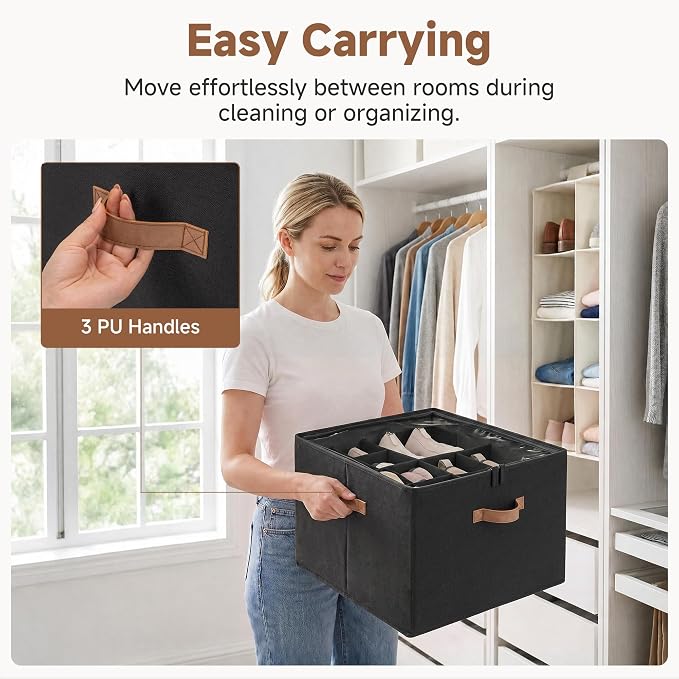 StorageWorks Shoe Organizer for Closet, Foldable Shoe Storage Box - Image 5