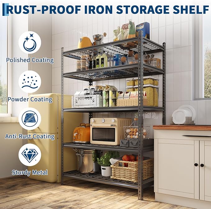Garage Shelving 2200 LBS Storage Shelves Adjustable Metal Shelving Unit Heavy - Image 4
