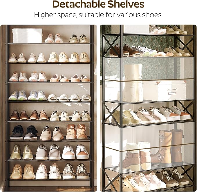 YATINEY 10 Tier Shoe Rack, Large Capacity Shoe Storage Organizer Holds 40 Pairs - Image 5