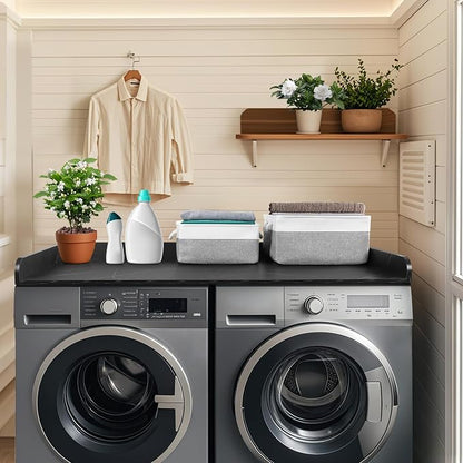 Washer Dryer Countertop with 2 Pack Storage Baskets, Wood Washer and Dryer - Image 2