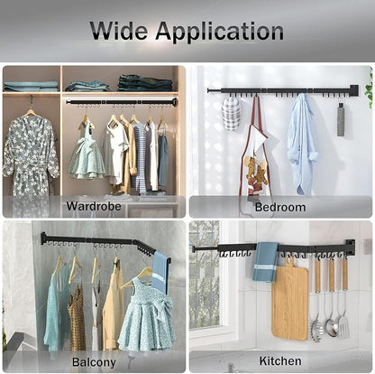 BOQORAD Drying Rack Clothing, Clothes Drying Rack Wall Mounted, Collapsible - Image 6