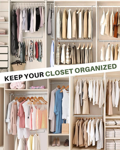 Hanging Closet Rod, Adjustable Height & Width Closet Rods - Image 7