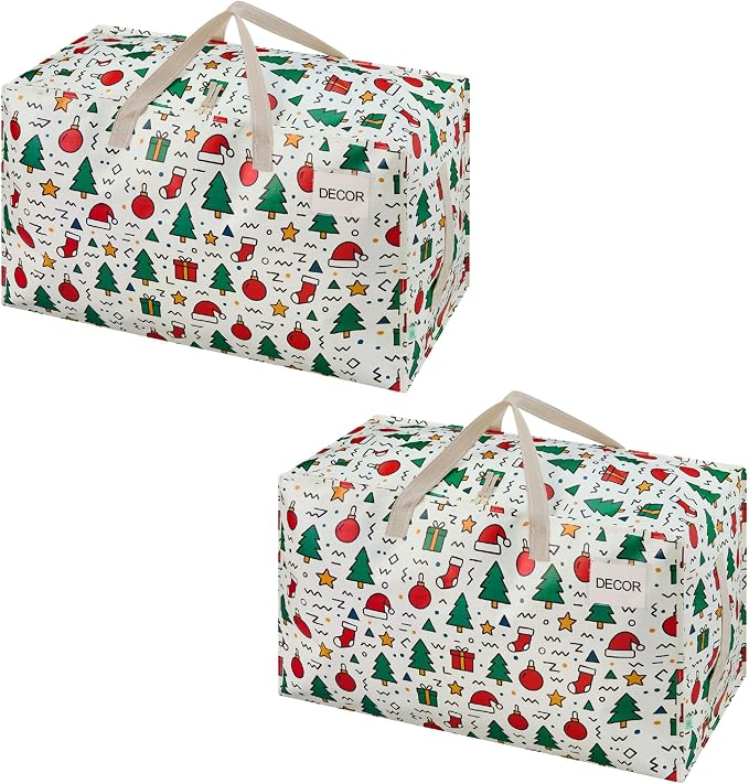 VENO 2 Pack Moving Bags and Large Christmas Decoration Storage Bins by Veno