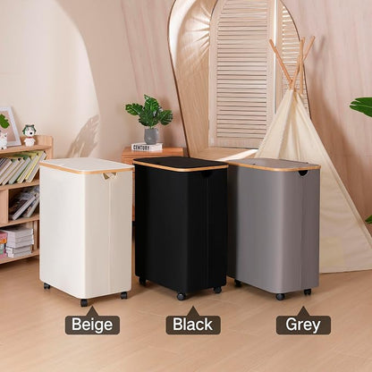 Lagre Laundry Basket with Wheels, Laundry Hamper with Lid, 160L Clothes Hamper - Image 6
