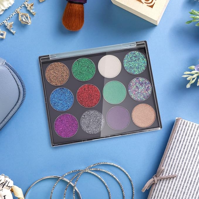 Magnetic Makeup Palette with Clear Top, Empty Eyeshadow Storage Box with 40Pcs - Image 5