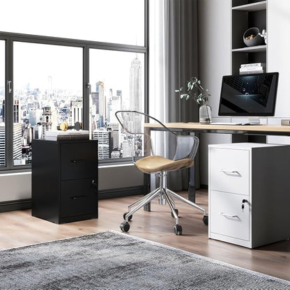 2 Drawer File Cabinet, Metal Vertical Filing Cabinet Under Desk Storage - Image 2