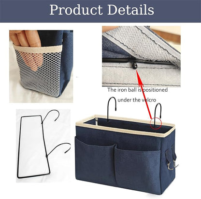 Bedside Caddy Bedside Hanging Storage Basket Multi-Function Organizer Caddy - Image 3