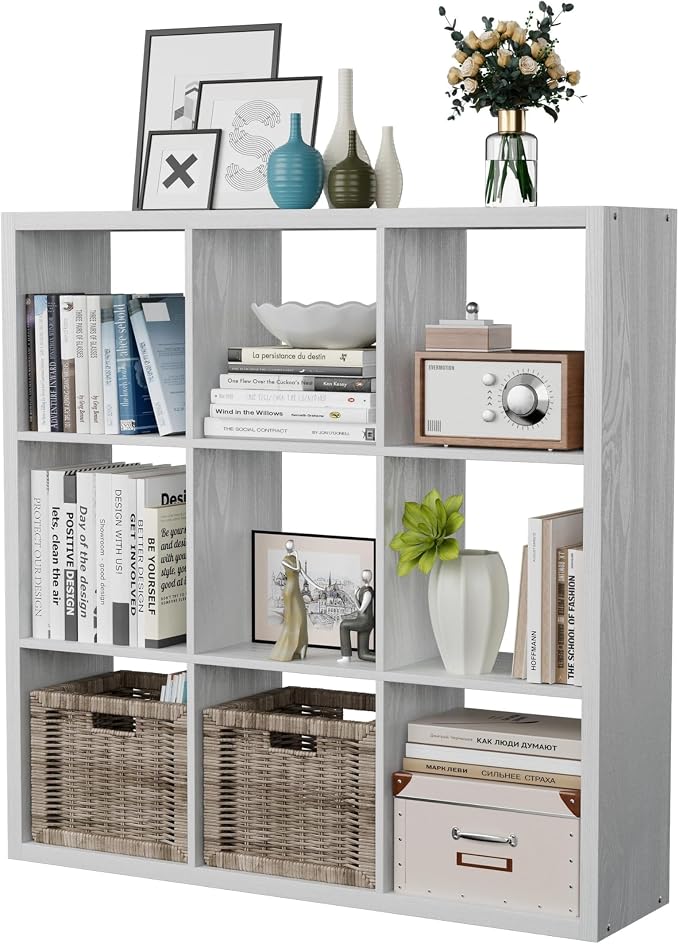 9-Cube Storage Organizer, Wooden Cube Shelf Bookcase - Image 9