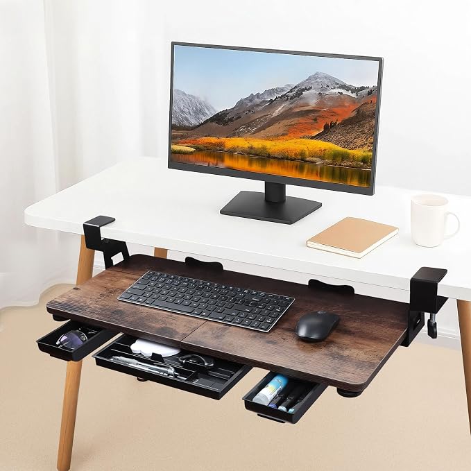 Large 26.77" Keyboard Tray Under Desk - Image 2