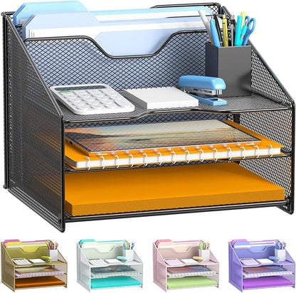 Samstar Desk File Organizer, Mesh Letter File Folder Holder by Samstar