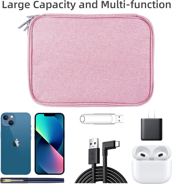 Electronic Organizer Travel Case, Travel Cable Bag, Water Resistant, Double - Image 3