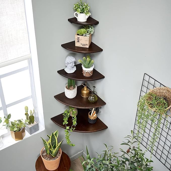 Corner Shelves, Floating Corner Shelf, Round End Wall Mount - Image 2