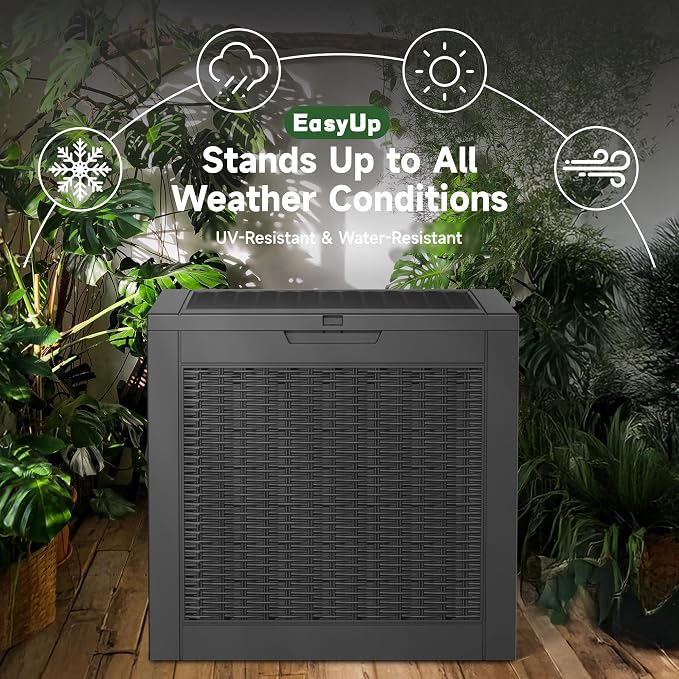 EasyUp 34 Gallon Resin Deck Box Waterproof, UV Resistant Outdoor Storage Box - Image 4