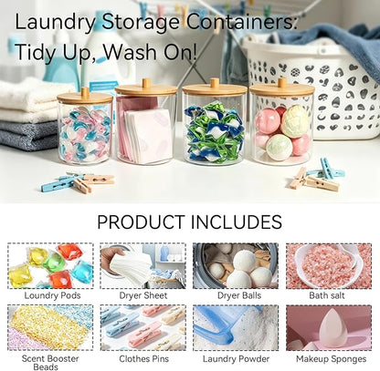 Amolliar Laundry Pods Storage Container, 2 Pack Large Detergent Container - Image 5