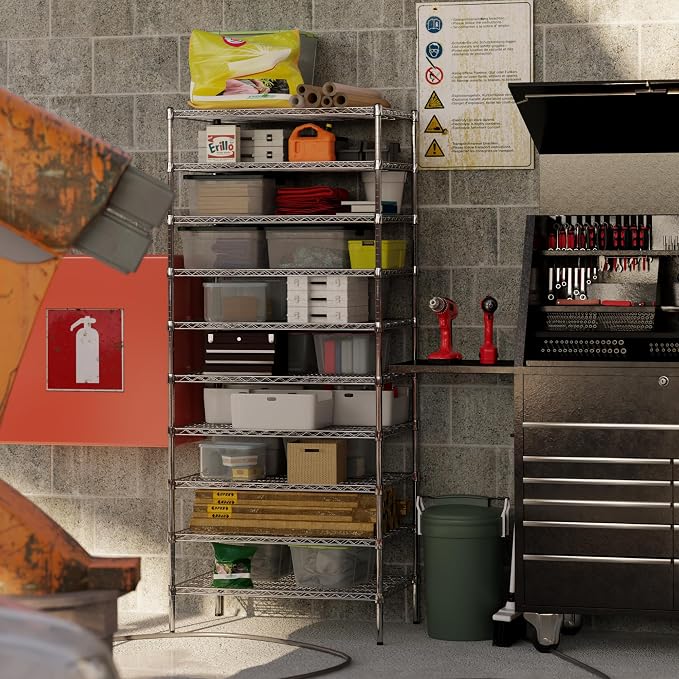 24" Deep x 36" Wide x 86" Height Wire Shelving Kit | 10-Tier | NSF Commercial - Image 5