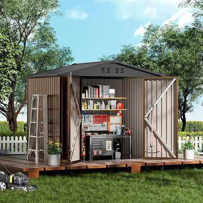 COMHOMA Shed Outdoor Storage Shed Metal, Lockable Doors Tool Sheds by ComHoma