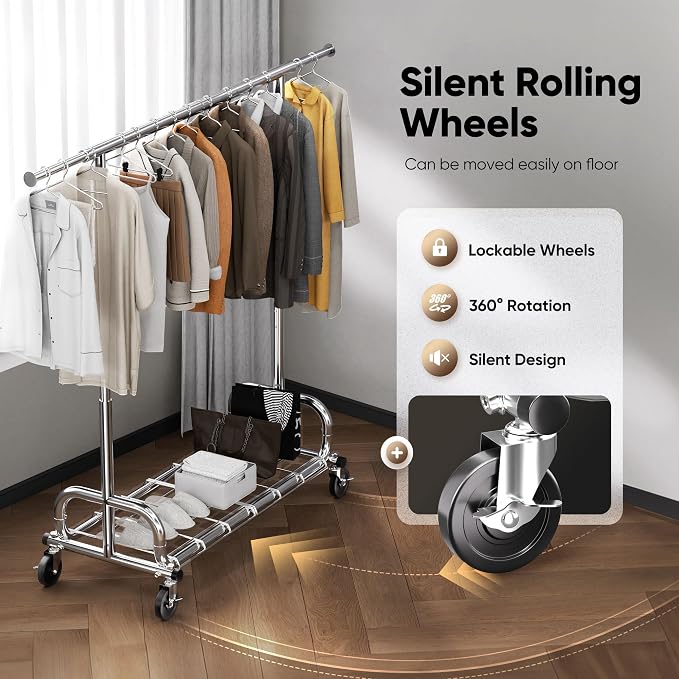 HOKEEPER Clothing Racks Heavy Duty Clothes Rack Adjustable Garment Rack - Image 4