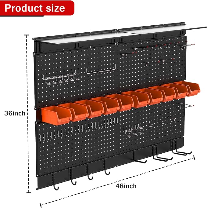 Ultrawall Black Pegboard Wall Organizer, 48X 36 inch - Image 2