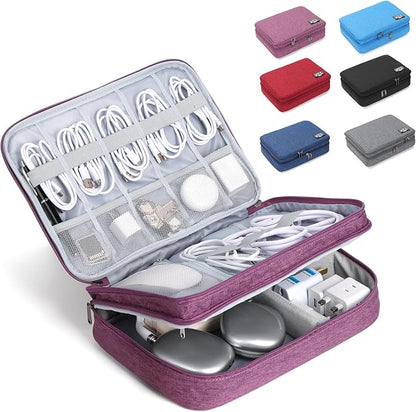 Large Electronic Organizer Travel Case, Double Layer Tech Pouch by Unknown