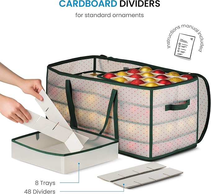 ZOBER Christmas Ornament Storage Box Plastic - Image 3