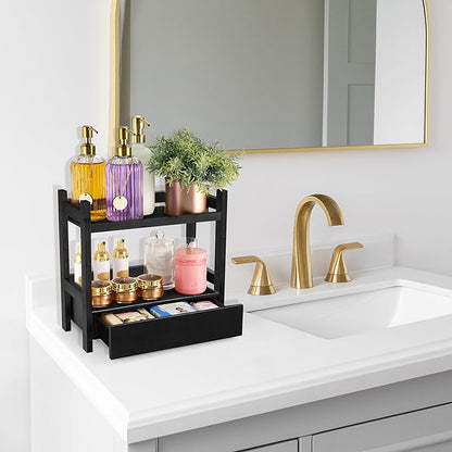 Sorbus Bamboo Bathroom Counter Organizer – 2-Tier Shelf - Image 5
