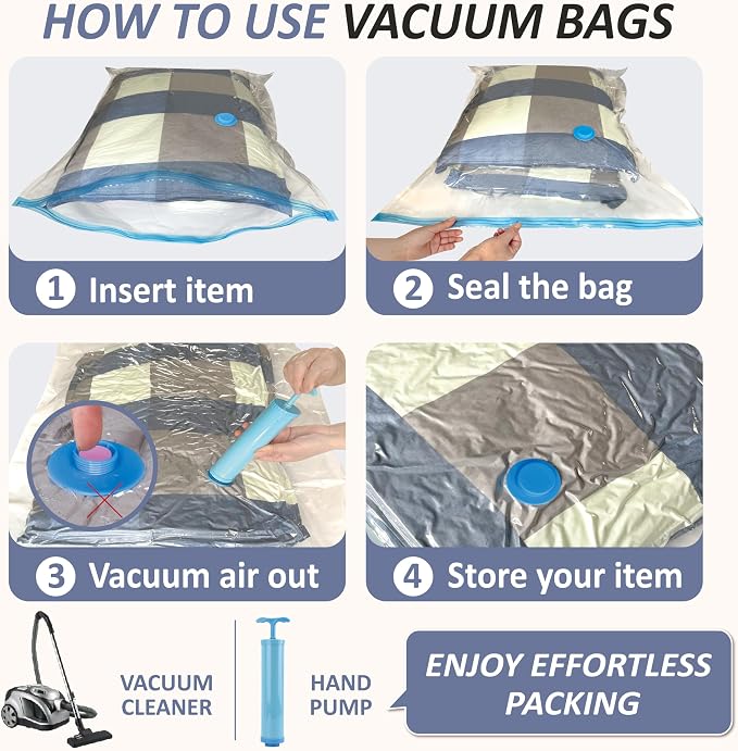 Cozy Essential Vacuum Storage Bags, 80% Compression Vacuum Seal Space Saver - Image 6